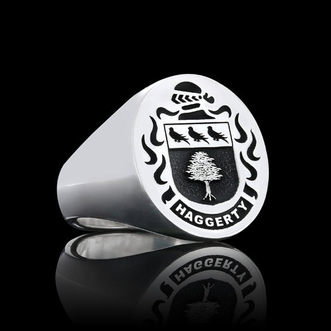 Haggerty family crest ring