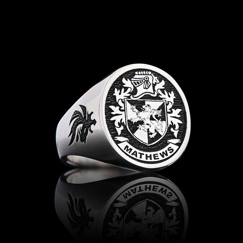 Mathews family crest ring