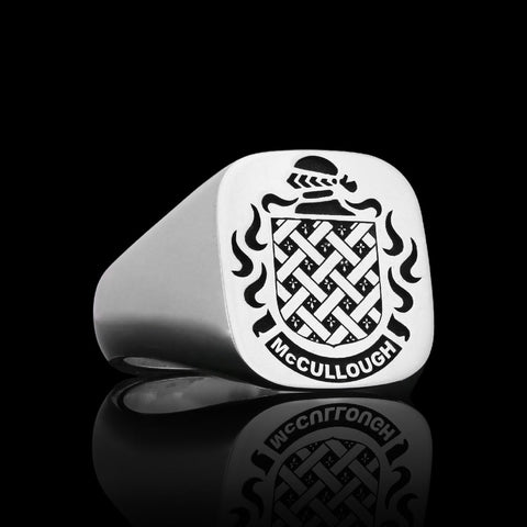 McCullough family crest ring