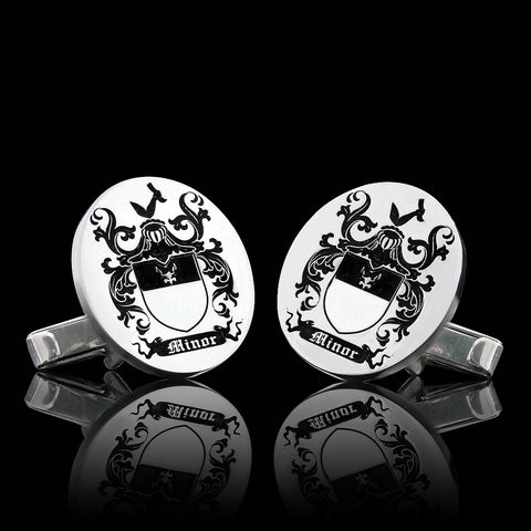 Minor family crest cufflinks