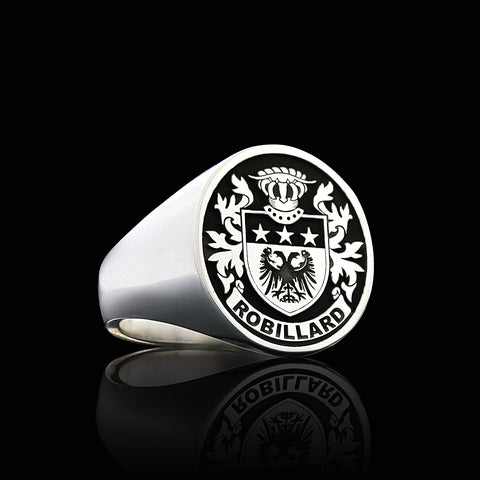 Robillard family crest ring