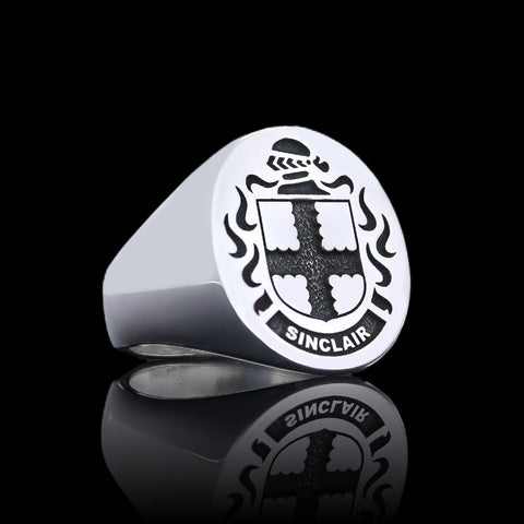 Sinclair crest ring silver