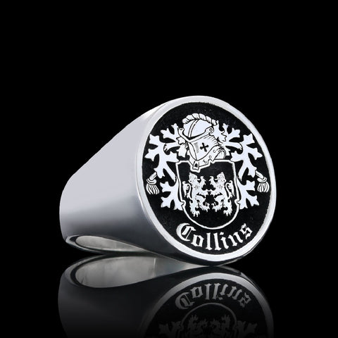 Collins family crest ring