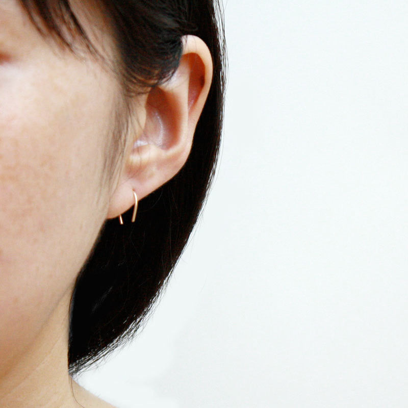 Silver Arc Earrings -Short