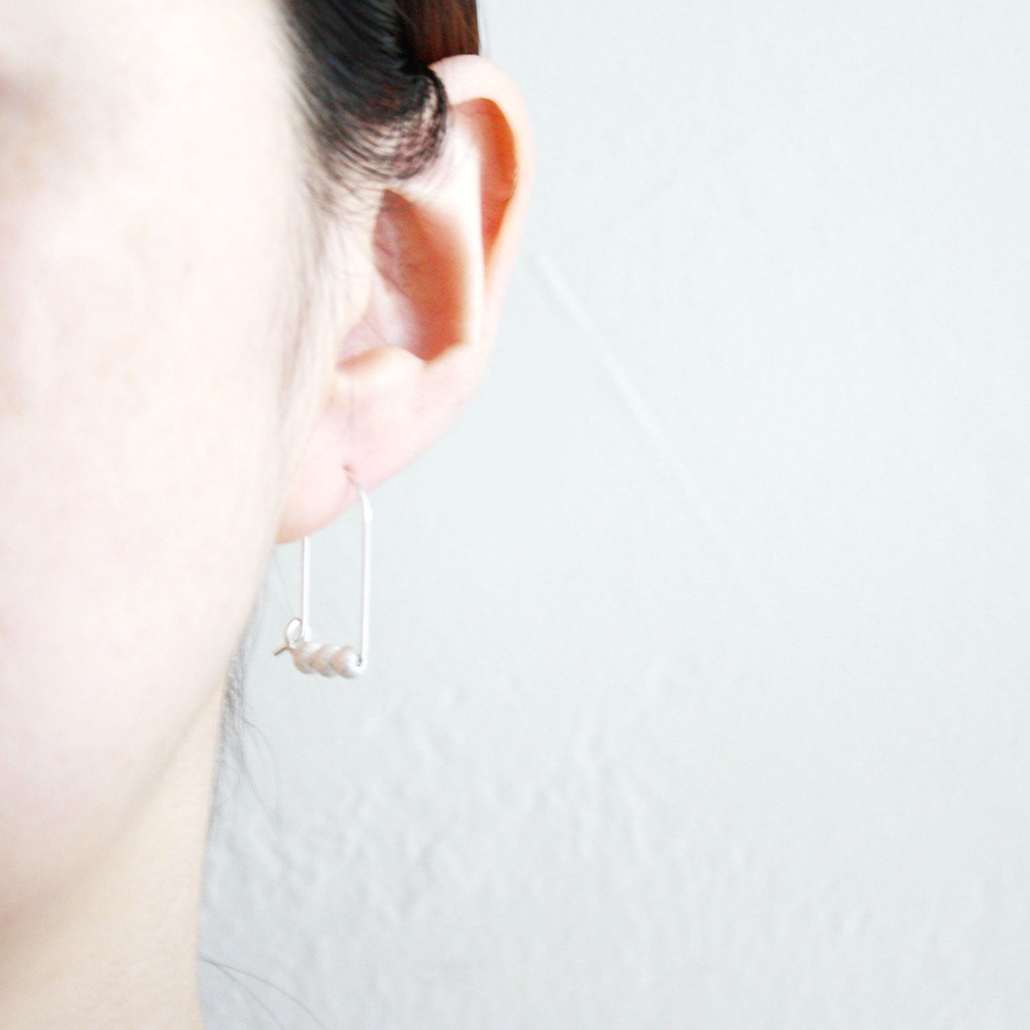 Small Mountain Hoop Earrings - Green Aventurine