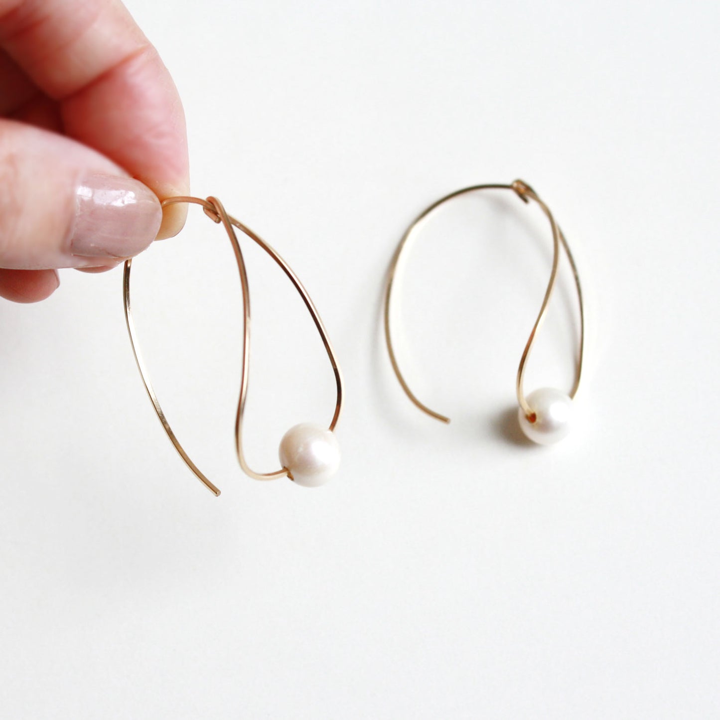 Teardrop Hoop Earrings - Pearl – Hooks and Luxe