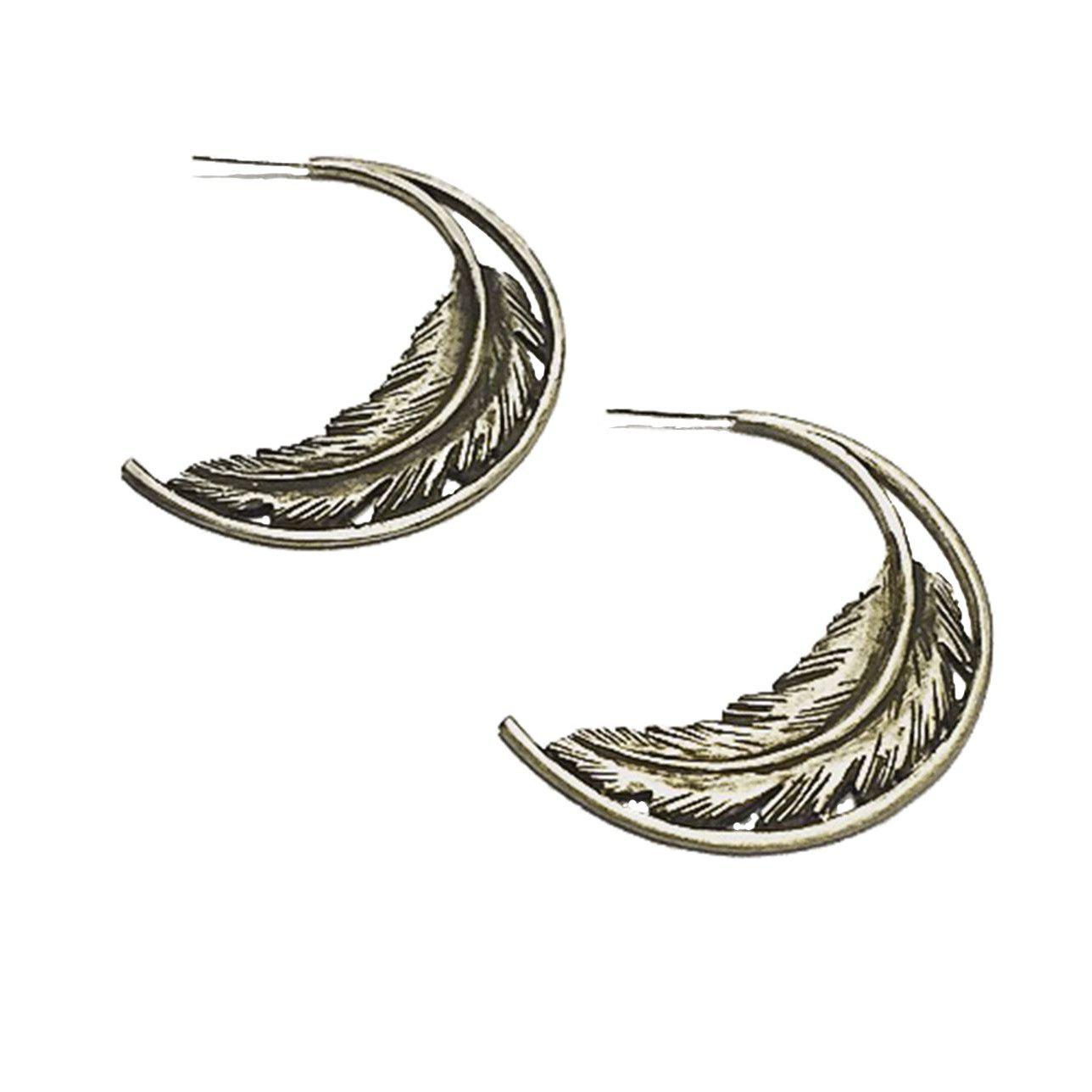 Feather Crescent Earrings – Peaks & Prairies