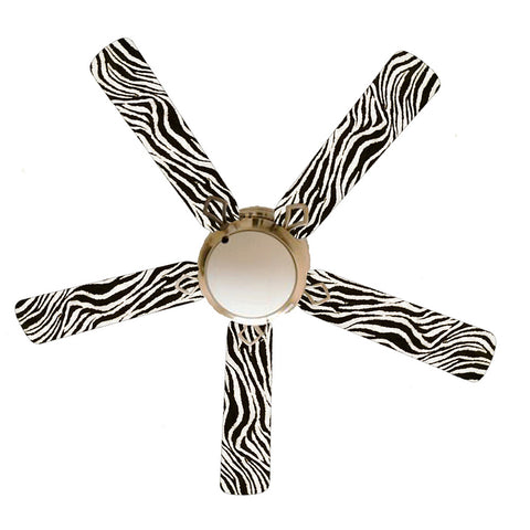 Zebra Black And White 52 Ceiling Fan With Lamp