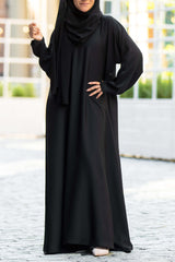 Madison Abaya in Black with Pockets – Al Shams Abayas