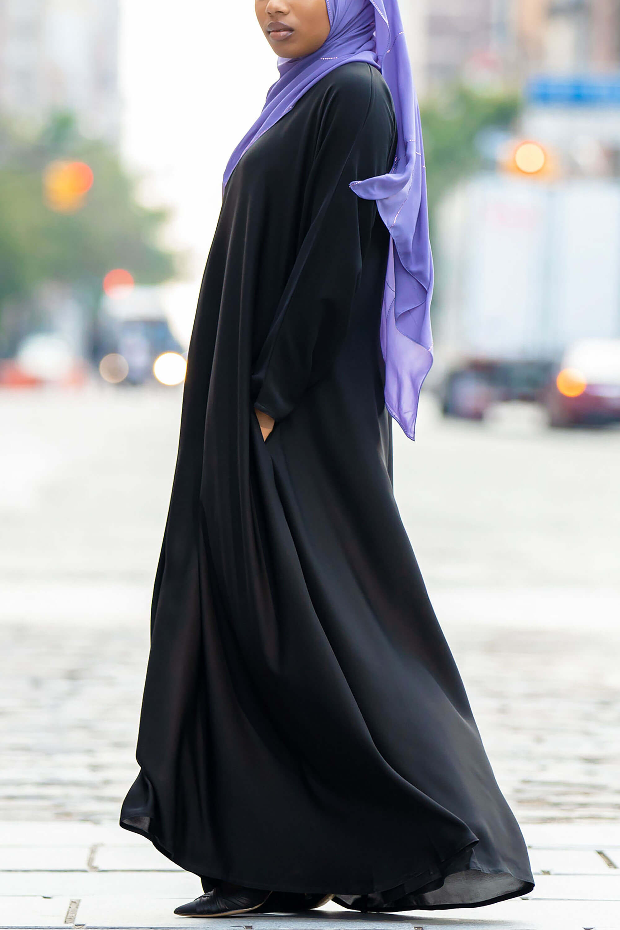 Madison Abaya in Black with Pockets – Al Shams Abayas