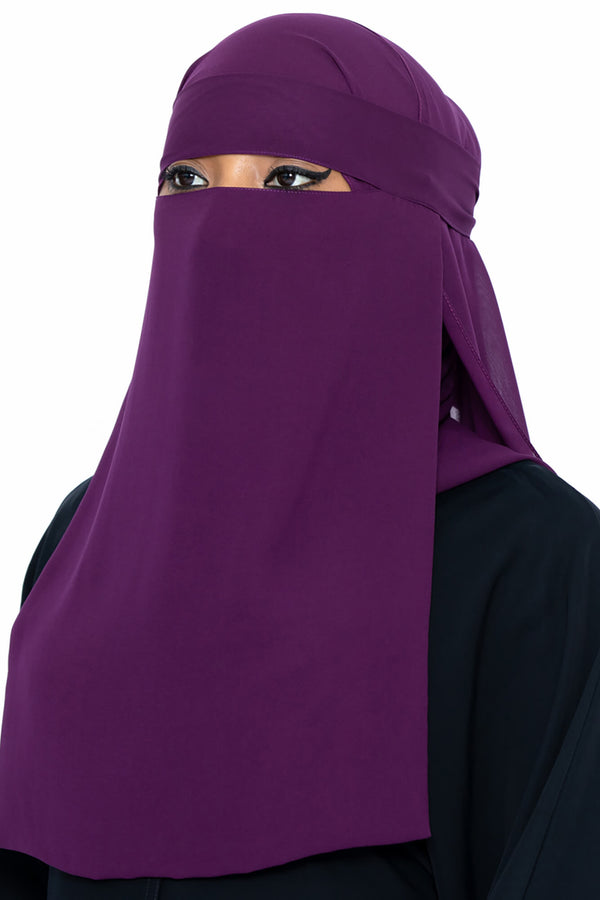 Najai Niqab Set in Plum | Al Shams Abayas 1