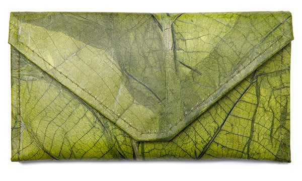 leaf leather envelope clutch hand bag
