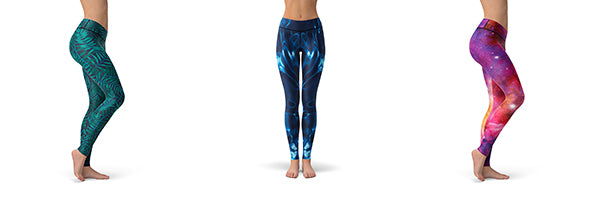 yoga pants with nature inspired designs