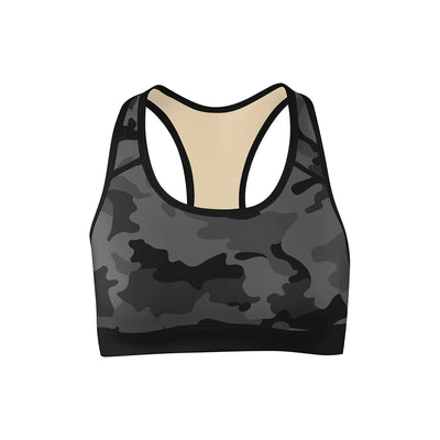 black camo sports bra