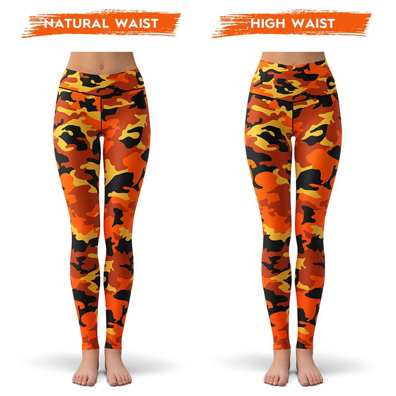 high waisted orange camo pants