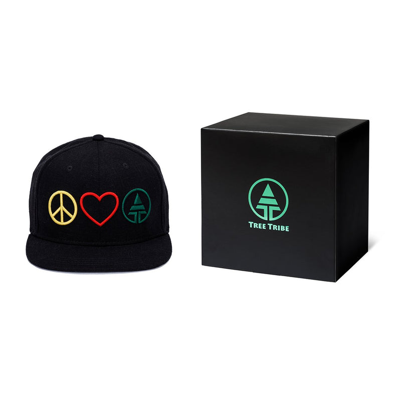 Download Peace Love Tribe Snapback Hat Black Cap With Embroidered Colors