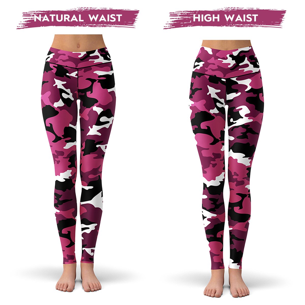 Pink Camo Leggings | Activewear for Gym, Running, Yoga, Hiking