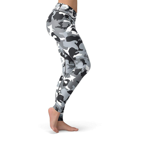 Full Length Green Camouflage Print Active Leggings With Pocket Detail Its  All Leggings