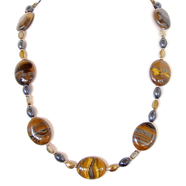Sonja: Brown Gemstone Necklace – Earth and Moon Design