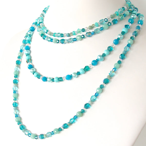 Refresh: 6' Teal Crystal Necklace – Earth and Moon Design