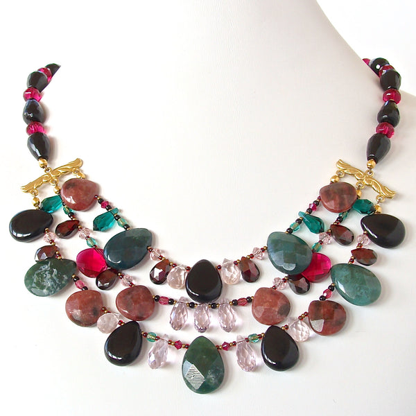 Amadeus: Gemstone Statement Necklace – Earth and Moon Design