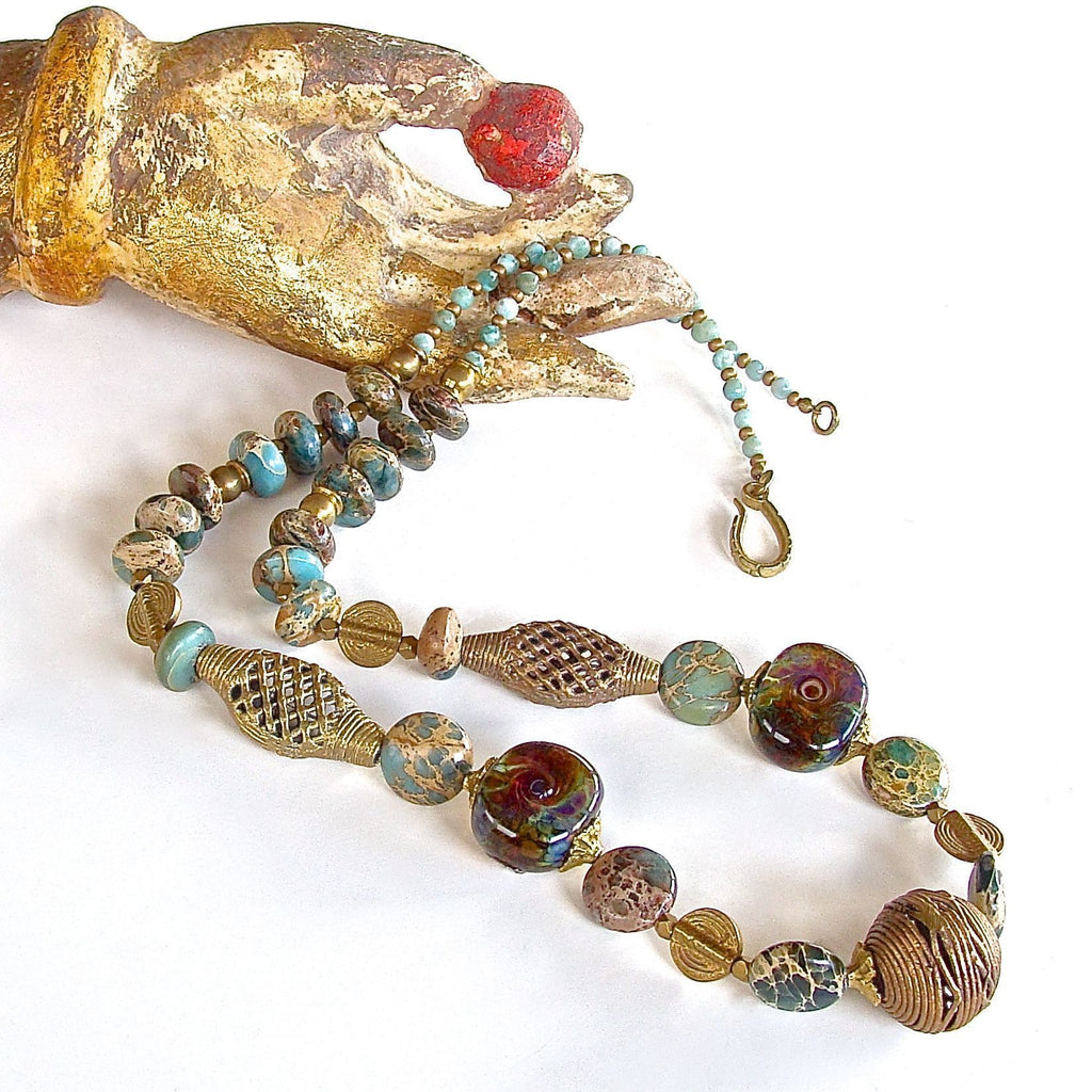 Freya: Jasper Boho Necklace – Earth and Moon Design