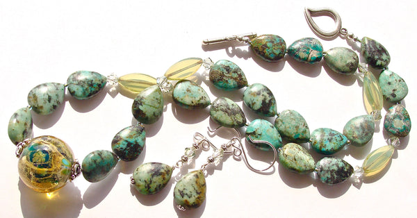 Amelia: Earth Necklace with Turquoise Jasper – Earth and Moon Design