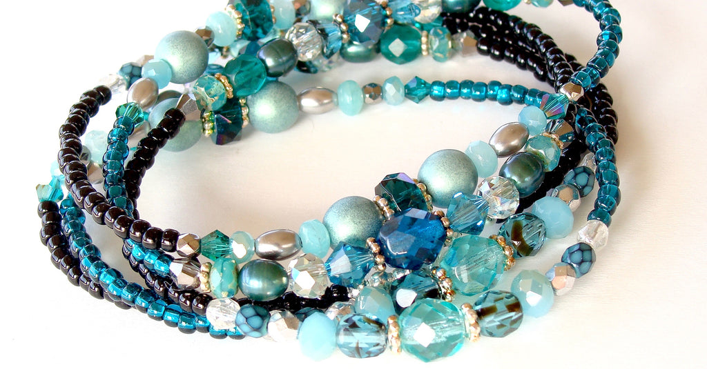 Shania: Teal Bracelet – Earth and Moon Design