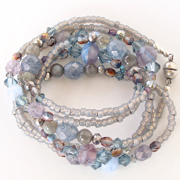 Veronica: Blue and Purple Bracelet – Earth and Moon Design