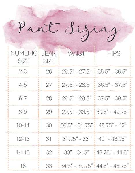 Lilly K Size Chart