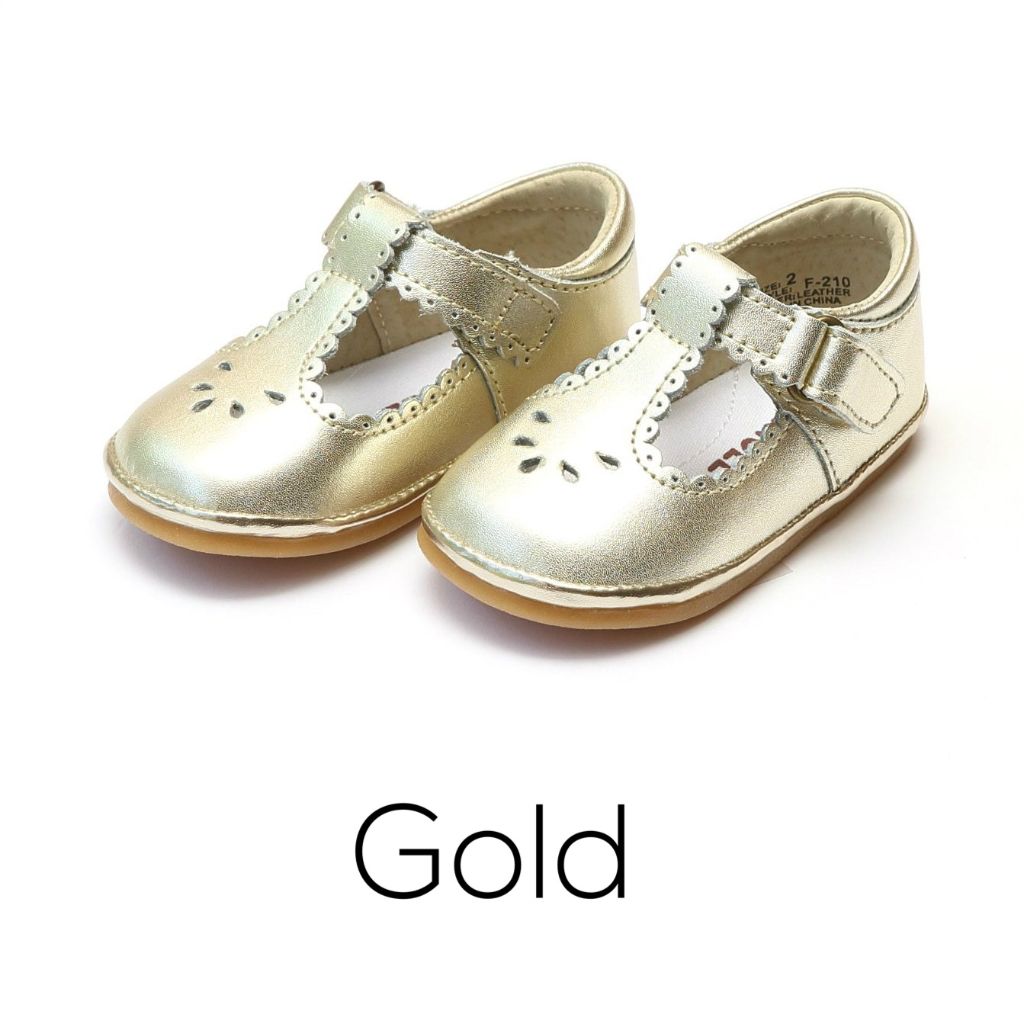 infant girl gold shoes