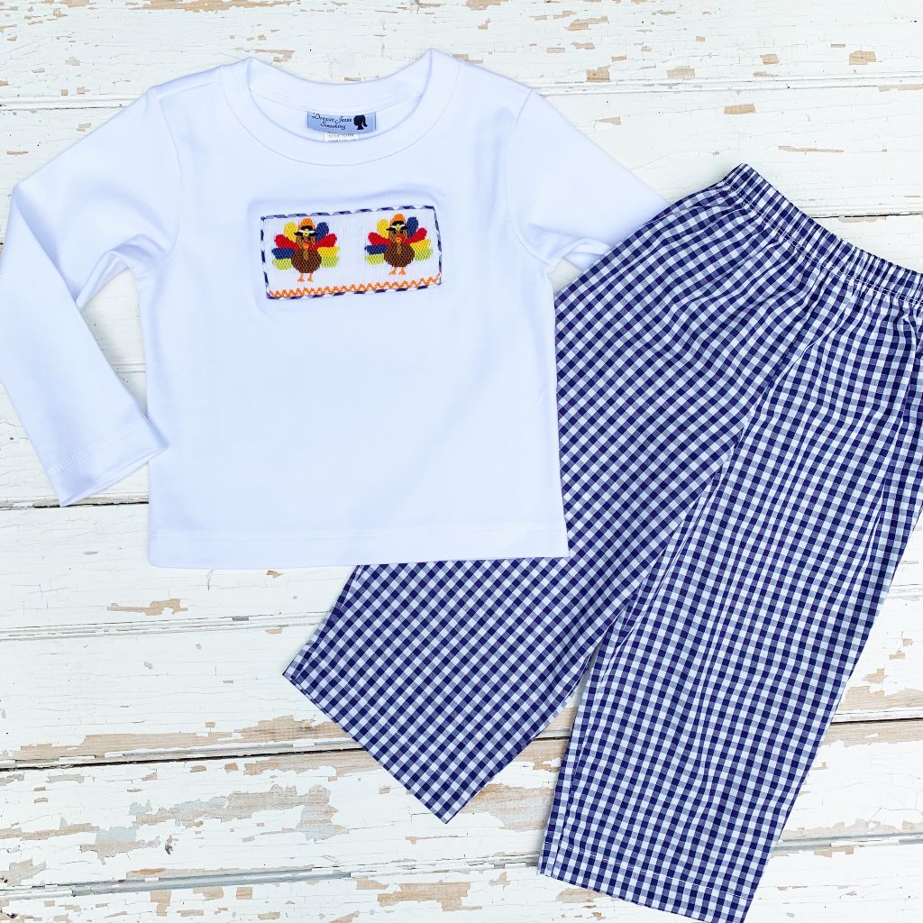 baby boy smocked thanksgiving outfit