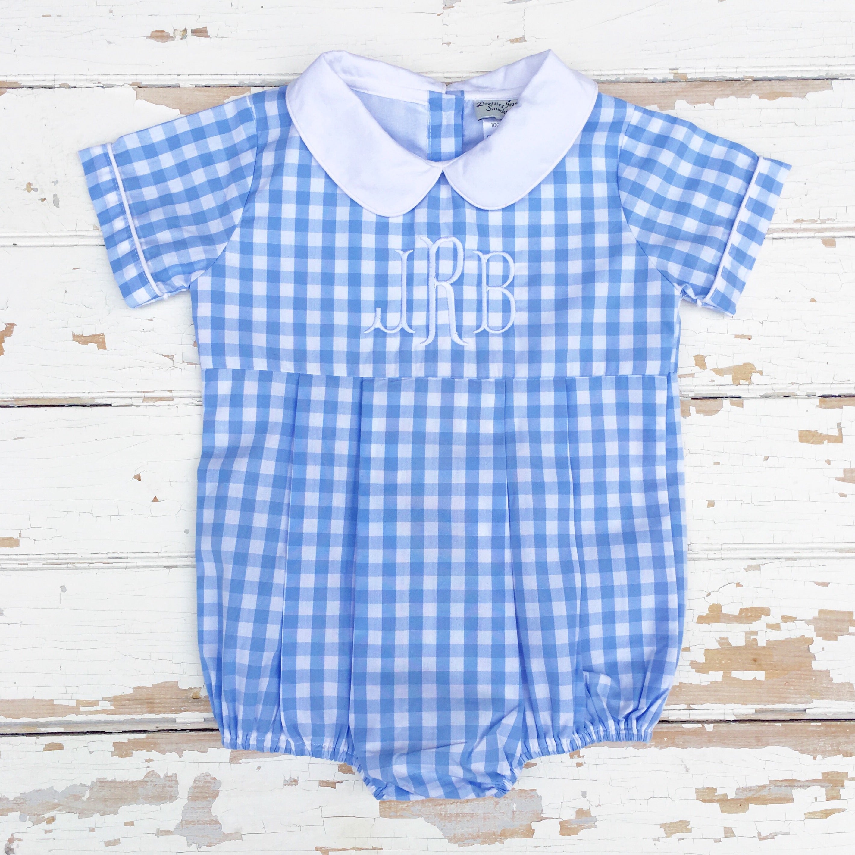 gingham bubble romper