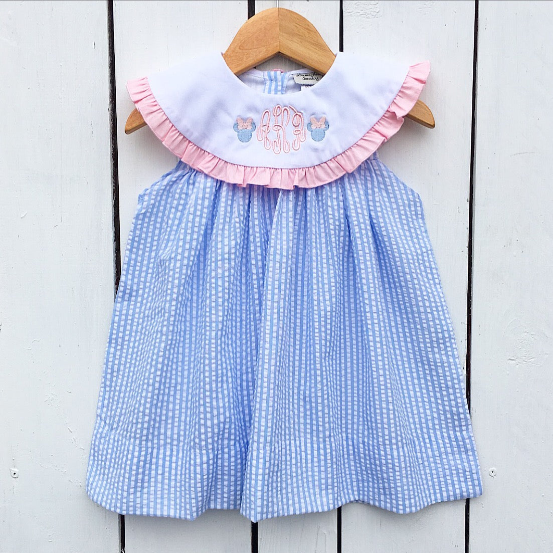 smocked monogrammed baby clothes