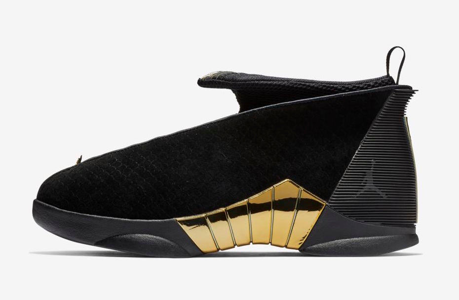 air jordan 15 black and gold