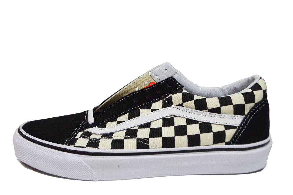 white checkered old skool vans