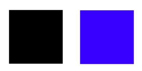 The Black and Blue Squares blue light glasses Test