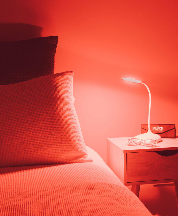 bright red lamp