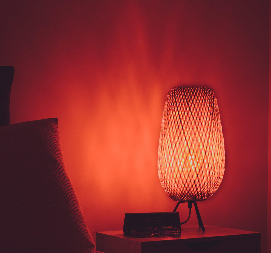 bright red lamp