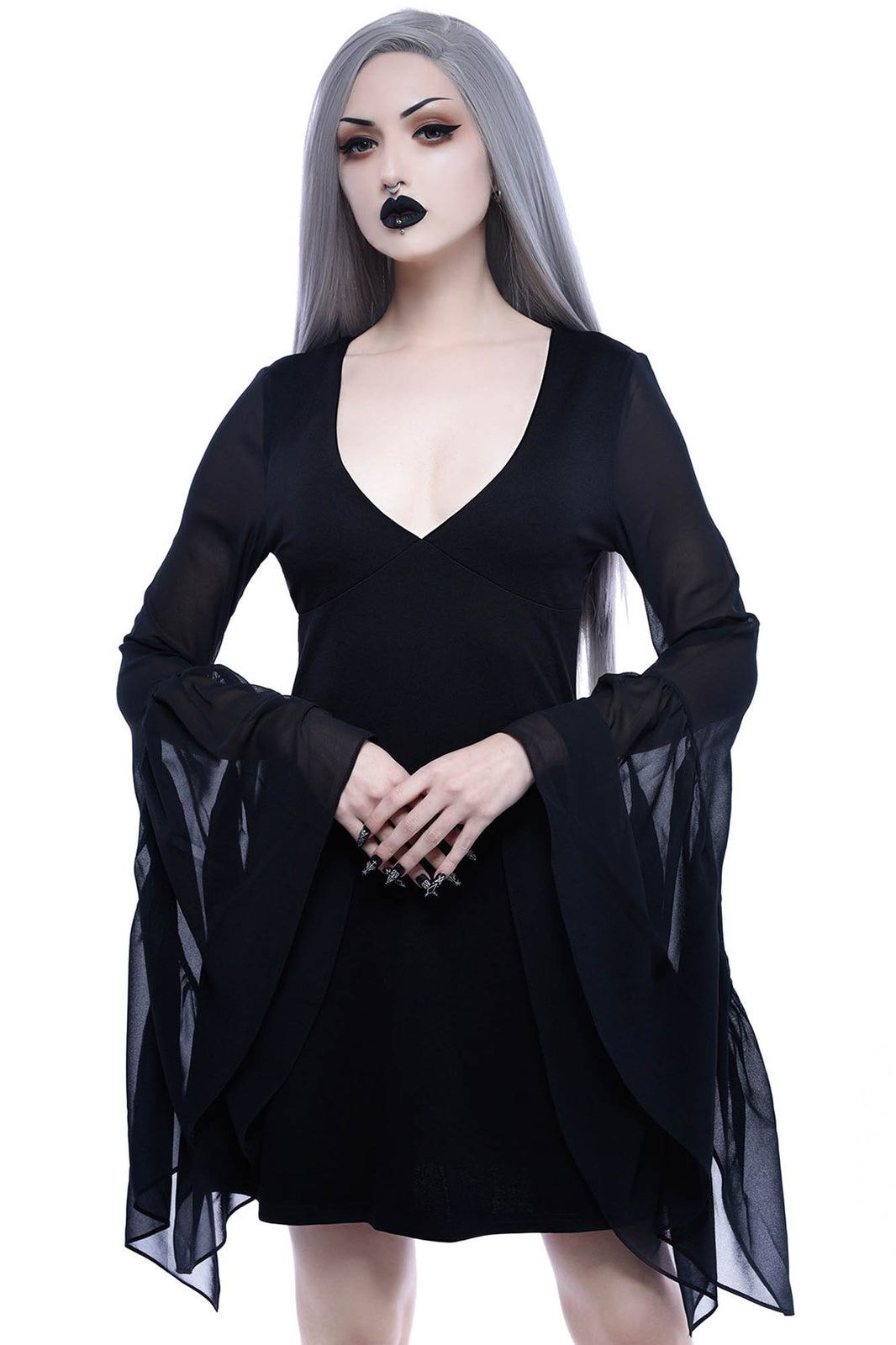 Black Veil Chiffon Dress | Killstar