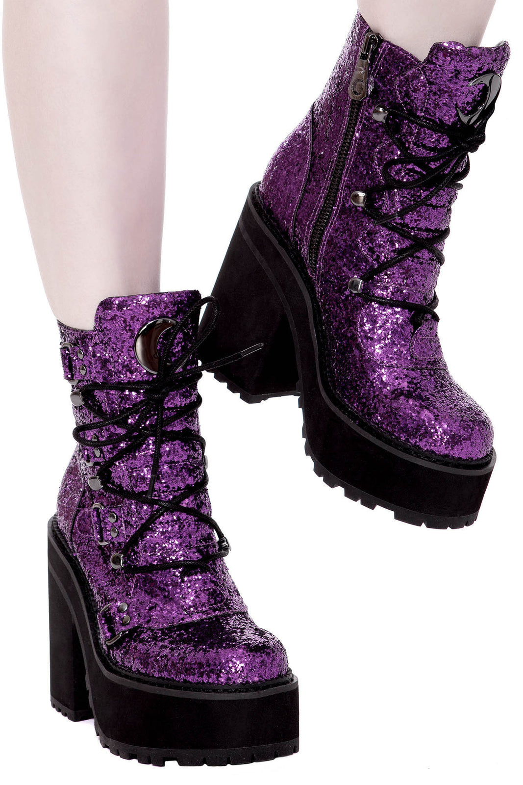 lavender combat boots