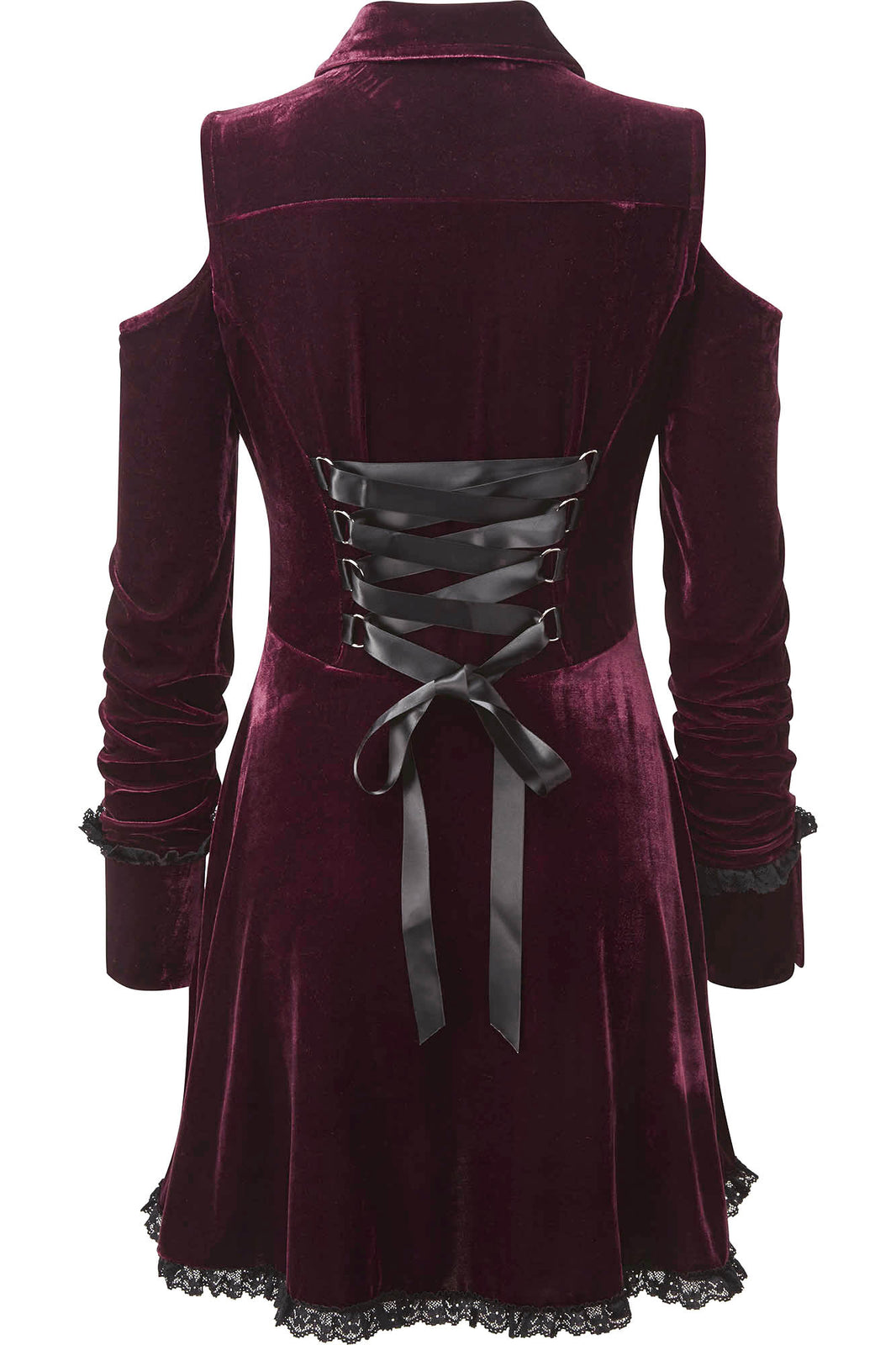 Dead Silent Shirt Dress [WINE] - Shop Now - us.KILLSTAR.com