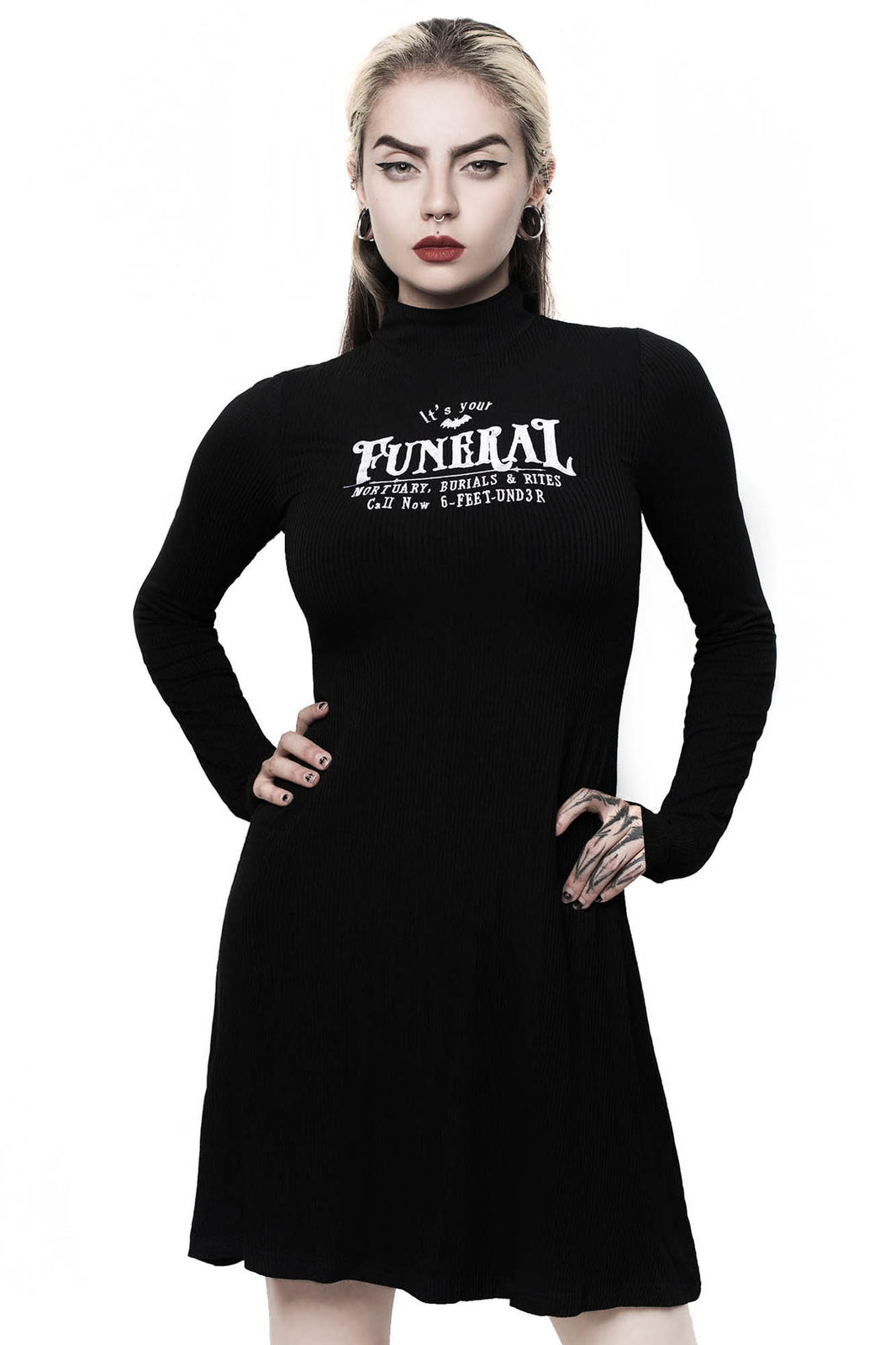 long sleeve funeral dress