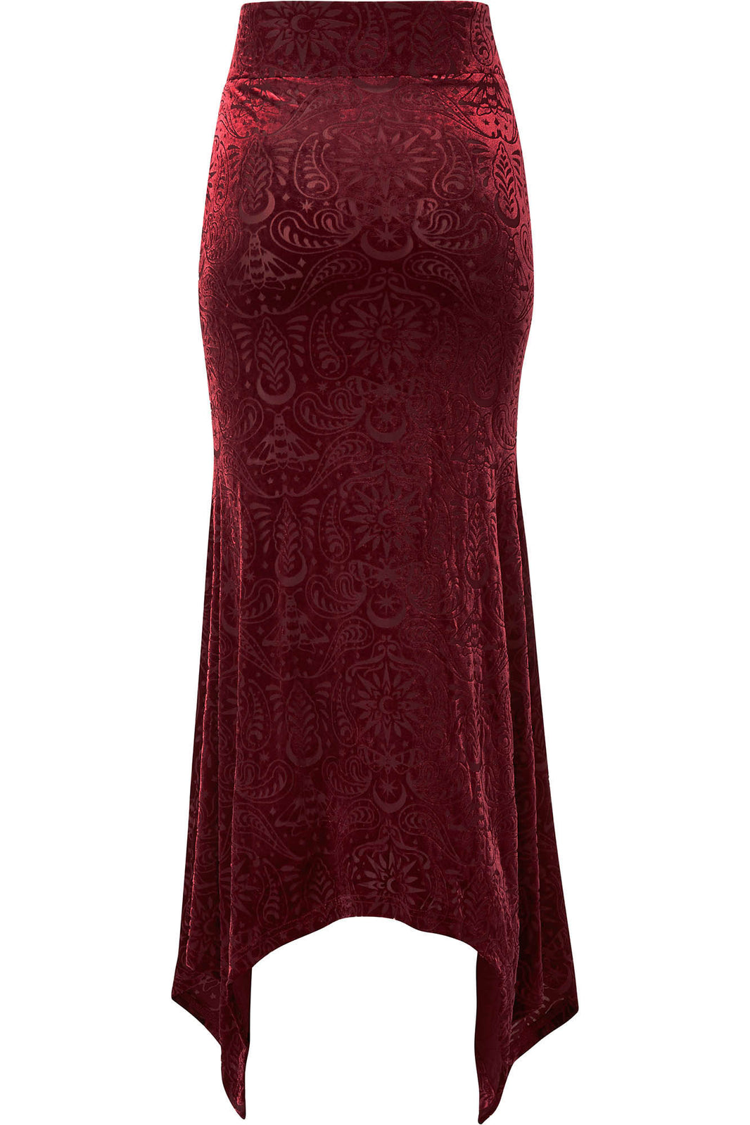 Genesis Burnout Velvet Maxi Skirt [WINE] | Killstar