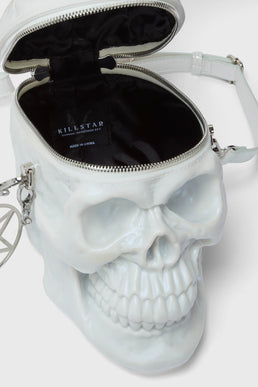 Grave Digger Blood Velvet Skull Handbag - Killstar