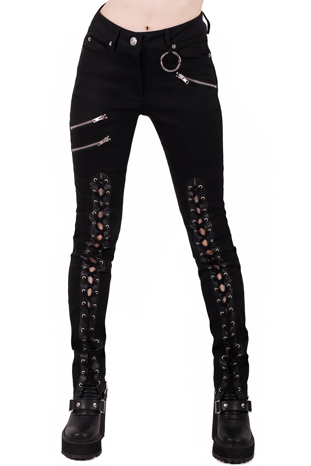 Mazzy Lace-Up Jeans [B] | Killstar