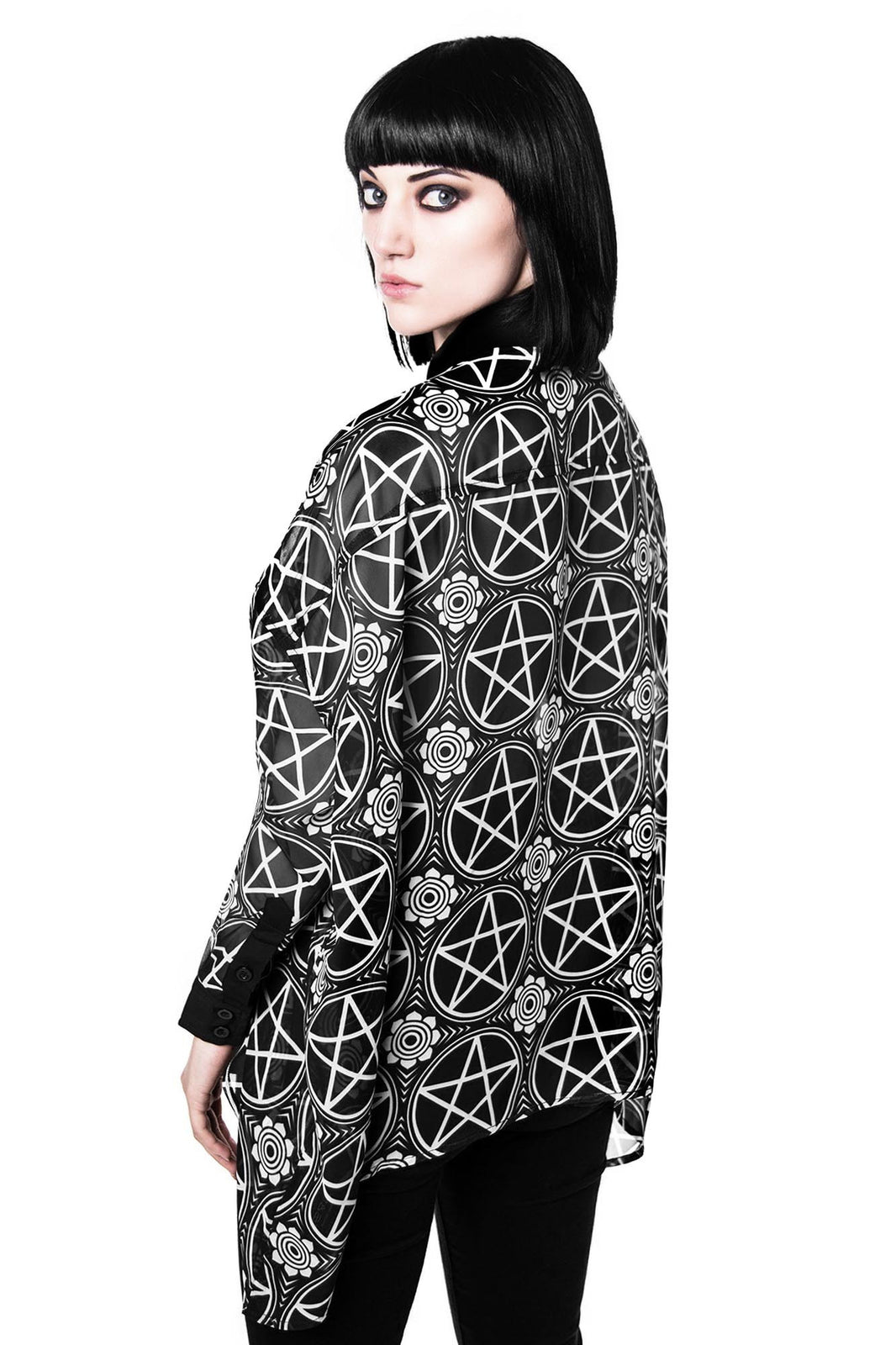 Pentagram Chiffon Shirt [B] | Killstar