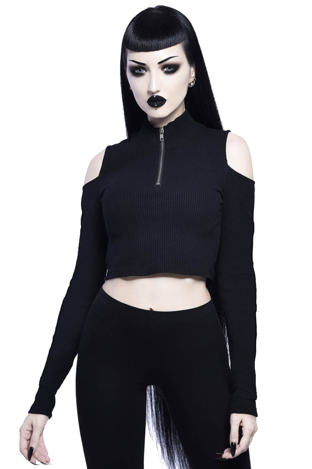 Phoebe Ribbed Top [BLACK] | Killstar