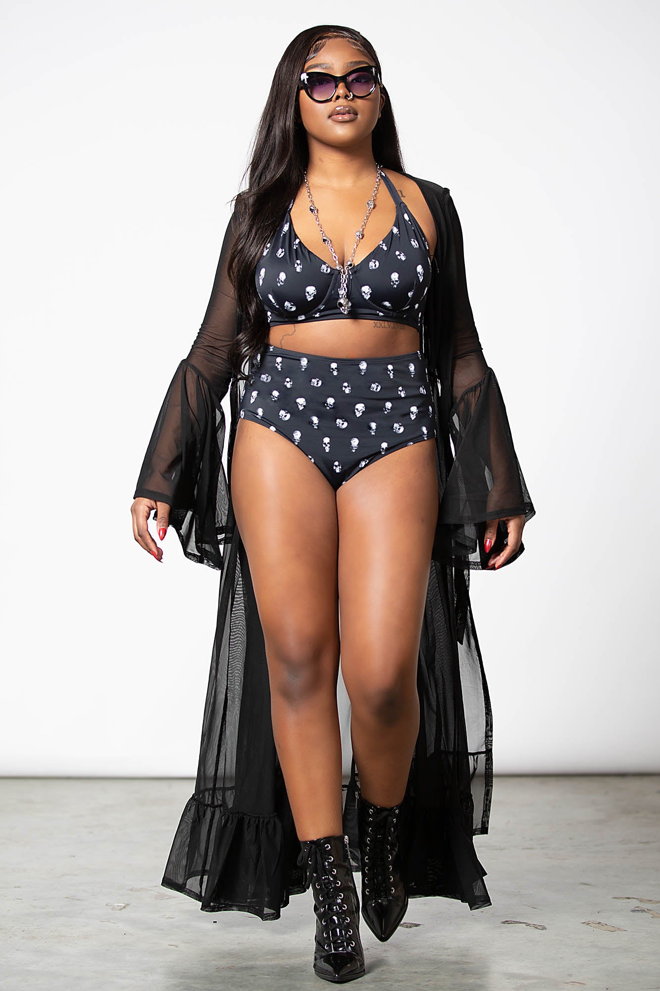 Skulls 2-Piece Swimsuit [PLUS]