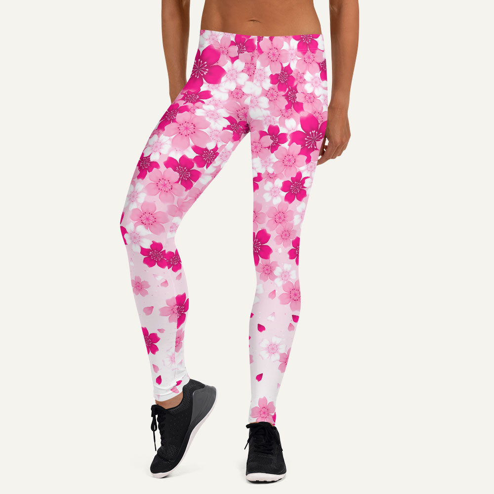 Floral Crane Leggings With Cherry Blossoms Zen Mashup -  Canada